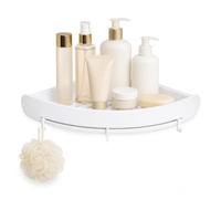 Bncxdc Estante de Ducha sin Taladro para Esquina, Estante de Baño sin Taladro con Almohadilla Adhesiva (blanco)