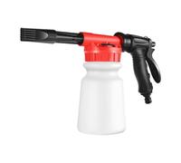 BNGXR Pistola de espuma para coche, lanza de espuma ajustable, 1000 ml, pulverizador de espuma 2 en 1, pistola pulverizadora de espuma para lavado de herramientas de riego (rojo)