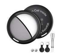 Bnlei Localizador Smart Air Tracker Tag Funciona con Apple Buscar (Solo iOS), Batería de Repuesto Incluida, Bluetooth Rastreador para Llaves, Coche, Bicicleta, Bolso (Negro, Paquete de 2)