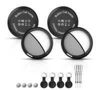 Bnlei Localizador Smart Air Tracker Tag Funciona con Apple Buscar (Solo iOS), Batería de Repuesto Incluida, Bluetooth Rastreador para Llaves, Coche, Bicicleta, Bolso (Negro, Paquete de 4)
