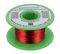 BNTECHGO Alambre magnético de 32 AWG, alambre de cobre esmaltado, alambre de bobinado magnético esmaltado, 4 onzas, 0.001 pulgadas de diámetro, 1 bobina roja, clasificación de temperatura de 155 ℃,
