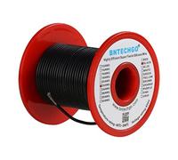 BNTECHGO Bobina de alambre de silicona de calibre 22, color negro, 100 pies, ultra flexible, de alta temperatura, 200 grados C, 600 V, 22 AWG, 60 hebras de alambre de cobre estañado trenzado para