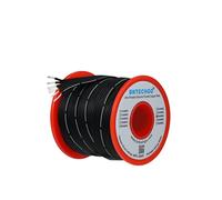 BNTECHGO Cable de cinta de silicona de calibre 26 flexible 6P negro de 25 pies, cable plano de 26 AWG, alambre de cobre estañado trenzado