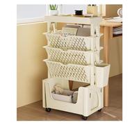 BNXDCVWS Estantería móvil, Carrito for Libros, estantería móvil, con Ruedas(White One Size,White)