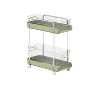 BNXDCVWS Estantería móvil, Carrito for librosCarrito utilitario con Ruedas y cajonesCarrito(White 18CM,Green)