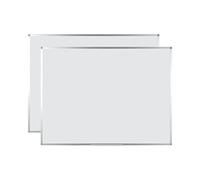 BoardsPlus - Pizarra Blanca Magnética, 105 x 75 cm, Superficie en Acero Lacado, de Borrado en Seco con Marco de Aluminio y Bandeja, Paquete de 2