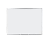 BoardsPlus - Pizarra blanca magnética, esmaltada, resistente a arañazos, con marco de aluminio y bandeja, 60 x 45 cm