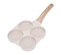 Bobikuke Sartén Huevos Poche de 4 Agujeros, Sartén Tortitas Antiadherente de Aluminio para Crepés de Desayuno Huevos Fritos Panqueques, Compatible con Inducción - Blanco