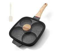 Bobikuke Sartén para Tortitas de 4 Agujeros con Tapa, Negro