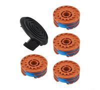 Bobina con hilo y cubierta para cortabordes compatible con MCGREGOR MET3525 MET4530 MET6032 y WORX WG100E WG101E WG104E WG105 WG106, 1 tapa de bobina + 4 bobinas