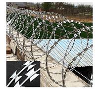 Bobina de alambre galvanizada para maquinilla de afeitar, doble espiral para jardín, granja, seguridad al aire libre, varios tamaños
