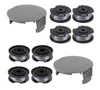 Bobina de Hilo Compatible con Bosch EasyGrassCut 18/23/ 26/ 18V-230/ 18V-260/ 18V-26 Desbrozadora, 8 Carretes de Hilo de Repuesto y 2 Tapas F016800569 F016800385 F016F05320