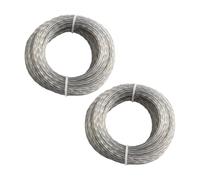 Bobina de línea de recortadora de césped reforzada con núcleo para cortadores de cepillo eléctricos, para cuerda de nailon de 2 a 3 mm de diámetro, 15 m de longitud por rollo, paquete de 2 recambios