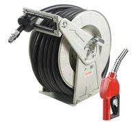 Bobina de manguera para combustible VEVOR, 19,05 mm x 15,24 m, extra larga, enrolladora retráctil para manguera de diésel, construcción robusta de acero al carbono con boquilla de combustible automáti