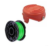 Bobina de repuesto de hilo de recortadora de 6 m x 2 mm para Black Decker GL7033 GL8033 GL9035 con tapa de cubierta resistente Eater String Roller Head Assembly
