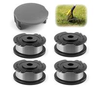 Bobina y línea para desbrozadora Bosch,4 pcs bobina de repuesto de recortadora cortabordes para F016800569,1 tapas para F016F05320 compatibles con Bosch EasyGrassCut 18/23/26/18-230/18-260(Ø1.65mm 6m)