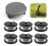 Bobina y línea para desbrozadora Bosch,6 pcs bobina de repuesto de recortadora cortabordes para F016800569,1 tapas para F016F05320 compatibles con Bosch EasyGrassCut 18/23/26/18-230/18-260(Ø1.65mm 6m)