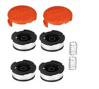 Bobinas Black & Decker GL4525, GL5028, GLC1423L, GLC1825L, 8 unidades para recortadora, diámetro del hilo de 1,6 mm, incluye 4 bobinas de recortadora, 2 tapas protectoras, 2 resortes
