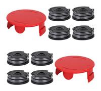 Bobinas de Hilo para Bosch AdvancedGrassCut36, ART 30-36 LI, ART 24/24+, ART 27/27+, ART 30/30+ Desbrozadora, 8Pcs Bobinas de Repuesto F016800351 y 2Pcs Tapa 1600A00X61, Carretes para Recortadoras