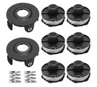 Bobinas de hilo para desbrozadora Makita 195858-1/196146-9, hilo de repuesto para Makita Akkusence 18 V DUR181Z, DUR181RF, DUR181, longitud: 8 m, diámetro de 1,60 mm con 6 bobinas+2 tapas + 2 resortes