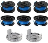 Bobinas de hilo para desbrozadoras Ryobi - Juego de 6 unidades, 18V, 24V, 40V - Hilo para desbrozadoras - 34 metros, diámetro 165 mm - 2 boquillas