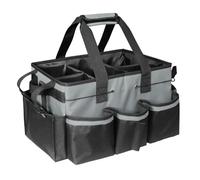 Boczif Bolsa organizadora de artículos de Limpieza con asa, Correas para el Hombro y Compartimento Separador Desmontable. Bolsa de Mano para Herramientas de Limpieza y Personal de Limpieza (Gris)