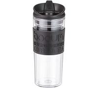 Bodum 11101-01S Travel MUG - Taza de Viaje isotérmica de plástico, Tapa con Tapa, 0,45 L, Color Negro