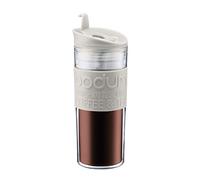 BODUM 11101-01S Travel MUG - Taza de Viaje isotérmica de plástico, Tapa con Tapa, 0,45 l, Transparente