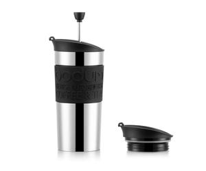 Bodum Mug de viaje con émbolo Travel Press negro