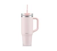 Bodum TRAVEL MUG Vaso de viaje al vacío de acero inoxidable, 1,2 l, 40 oz, con asa y pajita, color fresa