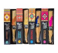 Boemy Nuevo Tribal Soul Pack 4 Inciensos Premium | Canela, Palo Santo y Pino, Salvia Blanca y Lavanda, Copal Blanco | 15 g c/u | Incienso Artesanal Hecho en India | Inspiración Chamánica y Amerindia