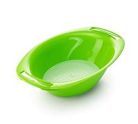 Börner Bol Colector con Colador - Para Vital, V5, V6 & PowerLine - Verde | Con Colador - Resistente a Aceite & Vinagre - Para Ensaladas, Escurrir & Servir - Sin BPA - Fácil Limpieza - Made in Germany