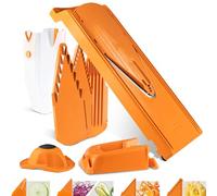 Börner Cortador de Verduras V3 (Set Profesional) • Mandolina en V multifuncional para cortar en Rodajas, Juliana y Cubos • Cortadora Ajustable • Cuchilla de Acero Inoxidable • Color: Naranja