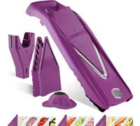 Börner Cortador de Verduras V5 (Set Inicial) • Mandolina en V para Rodajas, Bastones y Cubos de Varios Tamaños • Cortador Ajustable con Cuchilla forma V de Acero Inoxidable • Color: Violeta