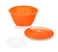 Börner Multimaker Ensaladera con Tapa (Naranja) • Ensaladera con Tapa y Colador • Apta para Microondas y Congelador • Set de Ensaladera • Bol Multifuncional