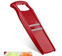 Börner Roko PowerLine Cortador de Verduras • Cortador de tiras para frutas y verduras • Cortador de verdura para tiras finas • Rallador de Verduras fino • Rallador de cocina (Rojo)