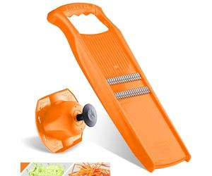 Börner Roko PowerLine Cortador de Verduras (Set de 2 piezas) • Rallador Juliana para Cortar Tiras Finas • Cortador de Tiras para Frutas y Verduras • Conjunto Práctico • Color: Naranja