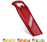 Börner Welle-Waffel PowerLine Cortador Ondulado - Ondas & Rejilla - Rojo | Para Patatas Rejilla & Fritas Onduladas - 3 Diseños - Onda 7,5 mm & Rejilla 6 mm - Cuchillas Inox - Sin BPA - Made in Germany