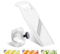 Börner Welle-Waffel PowerLine Cortador Ondulado - Set 2 - Blanco | Con Empujador de Seguridad - Para Patatas Rejilla & Fritas - 3 Diseños - Onda 7,5 mm & Rejilla 6 mm - Made in Germany