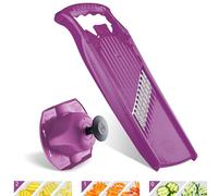 Börner Welle-Waffel PowerLine Cortador Ondulado - Set 2 - Violeta | Con Empujador de Seguridad - Para Patatas Rejilla & Fritas - 3 Diseños - Onda 7,5 mm & Rejilla 6 mm - Made in Germany