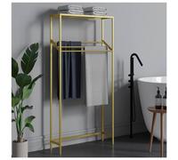 BOGAZY Toallero Toallero De 3 Niveles, Soporte Independiente para Toallas con Estante Almacenamiento, Secado para Mantas Metal Independiente(Gold,70 * 25 * 130cm)