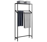 BOGAZY Toallero Toallero De 3 Niveles, Soporte Independiente para Toallas con Estante Almacenamiento, Secado para Mantas Metal Independiente(Black,60 * 25 * 130cm)