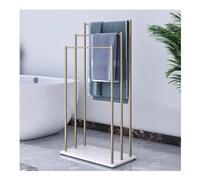 BOGAZY Toallero Toallero De Hierro 3 Niveles con Base Mármol, Soporte Toalla Suelo Independiente, Metal para Cuarto Baño Y Lavandería Independiente(Gold+White,55 * 30 * 105cm)