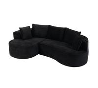 Bogesofa de pana, Negro Aosom España