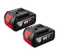 BOGJFC 18V 10Ah Li-Ion Compatible Con Bosch Batería Recargable Repuesto BAT609 BAT618 BAT619 1/2/3/4PCS Con Cargador Ligera 550G Formato 18650 Compacto(2PCS)