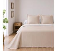 BOHEME | Colcha de Verano Reversible de Microfibra Arena para Cama de 180 | Ligera, Transpirable y de Secado Rápido | 270x270 cm | Ideal para Entretiempo