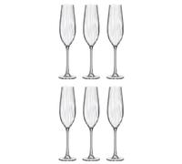 BOHEMIA OPTIC 6 Copa Flauta Cristalín 26CL Transparente Brillo Fabricado en República Checa Ecológico