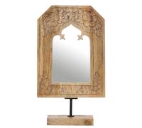 Boho Decoración Hogar Accesorio Salón Espejo Madera 38 cm Hecho a Mano Vintage