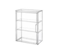 BOHOIDEE Vitrina Transparente de 3 Niveles para Figuras, Caja organizadora de Almacenamiento de acrílico con Puerta magnética, escaparate a Prueba de Polvo montado en la Pared para Figuras de acción