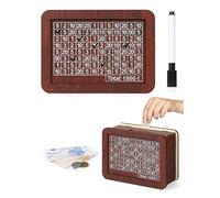 Bohoray Hucha Madera 1000 Euros, Hucha con Contador, Huchas Originales para Adultos, Caja De Dinero con Contador para Niños con Objetivo para Ayudar a Los Niños a Desarrollar el Hábito de Ahorr